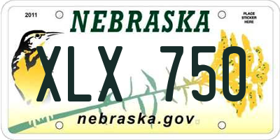 NE license plate XLX750