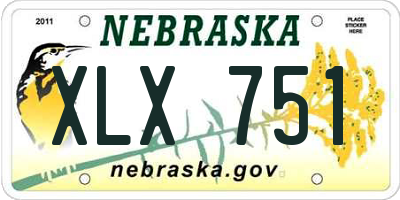 NE license plate XLX751