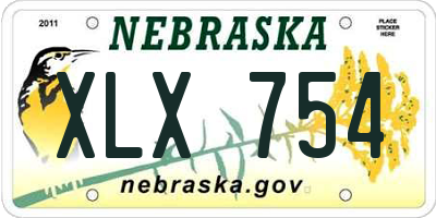NE license plate XLX754