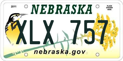NE license plate XLX757