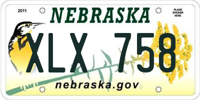 NE license plate XLX758