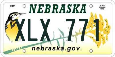 NE license plate XLX771