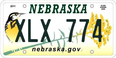 NE license plate XLX774