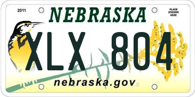NE license plate XLX804