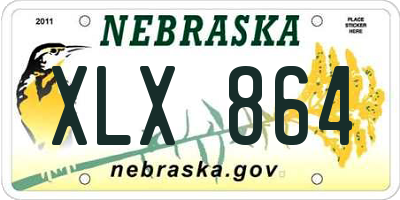 NE license plate XLX864