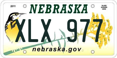 NE license plate XLX977