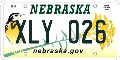 NE license plate XLY026
