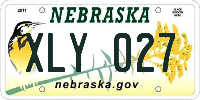 NE license plate XLY027