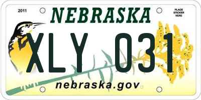 NE license plate XLY031