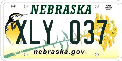 NE license plate XLY037