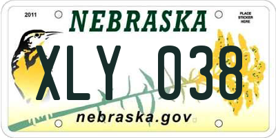 NE license plate XLY038