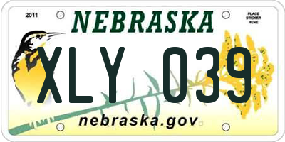 NE license plate XLY039