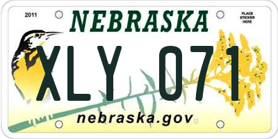 NE license plate XLY071