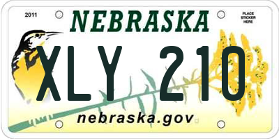 NE license plate XLY210