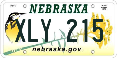 NE license plate XLY215