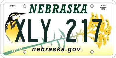 NE license plate XLY217