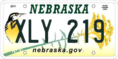 NE license plate XLY219