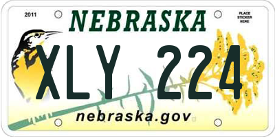 NE license plate XLY224