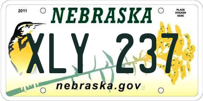 NE license plate XLY237