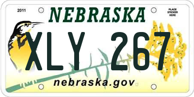 NE license plate XLY267