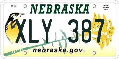 NE license plate XLY387