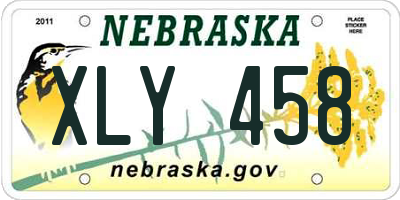 NE license plate XLY458