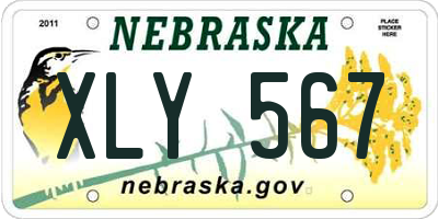 NE license plate XLY567