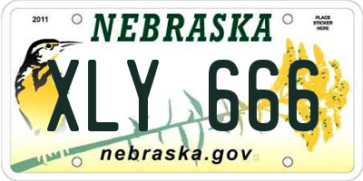 NE license plate XLY666