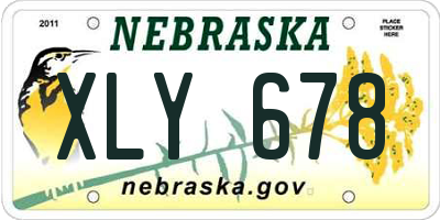 NE license plate XLY678