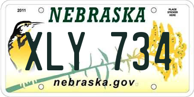 NE license plate XLY734