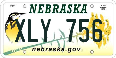 NE license plate XLY756