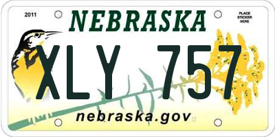 NE license plate XLY757