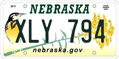 NE license plate XLY794
