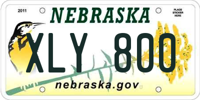 NE license plate XLY800