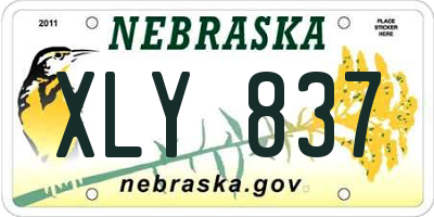 NE license plate XLY837