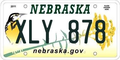 NE license plate XLY878