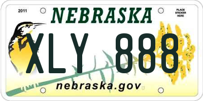 NE license plate XLY888