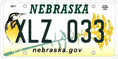 NE license plate XLZ033