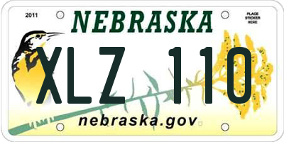NE license plate XLZ110