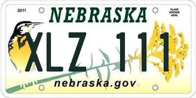 NE license plate XLZ111