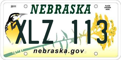 NE license plate XLZ113