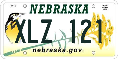 NE license plate XLZ121