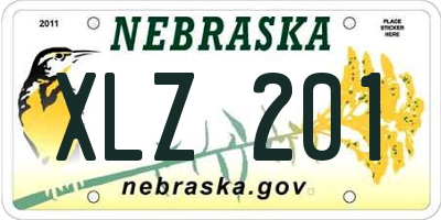 NE license plate XLZ201