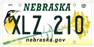 NE license plate XLZ210