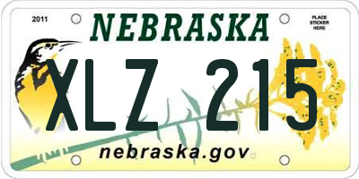 NE license plate XLZ215