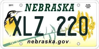 NE license plate XLZ220