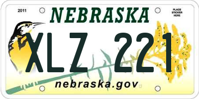 NE license plate XLZ221