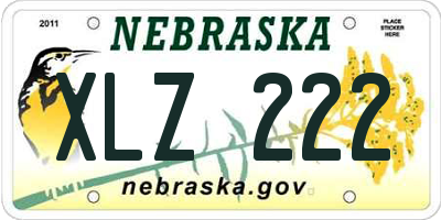 NE license plate XLZ222