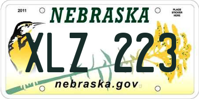NE license plate XLZ223