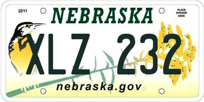 NE license plate XLZ232